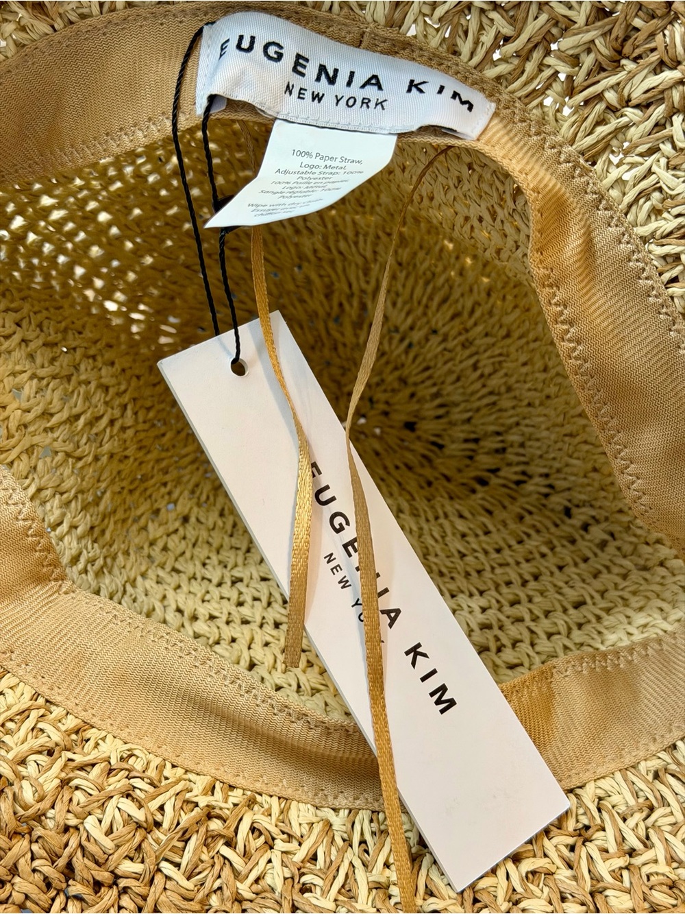 EUGENIA KIM Straw Two-Tone Crochet Bucket Hat - Picture 4 of 16